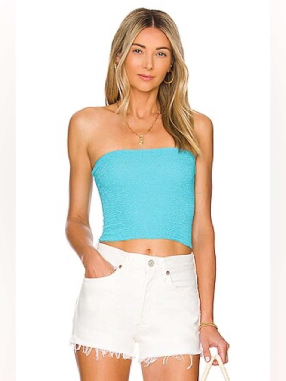 bond-eye Lena Bandeau Bikini Top In Teal